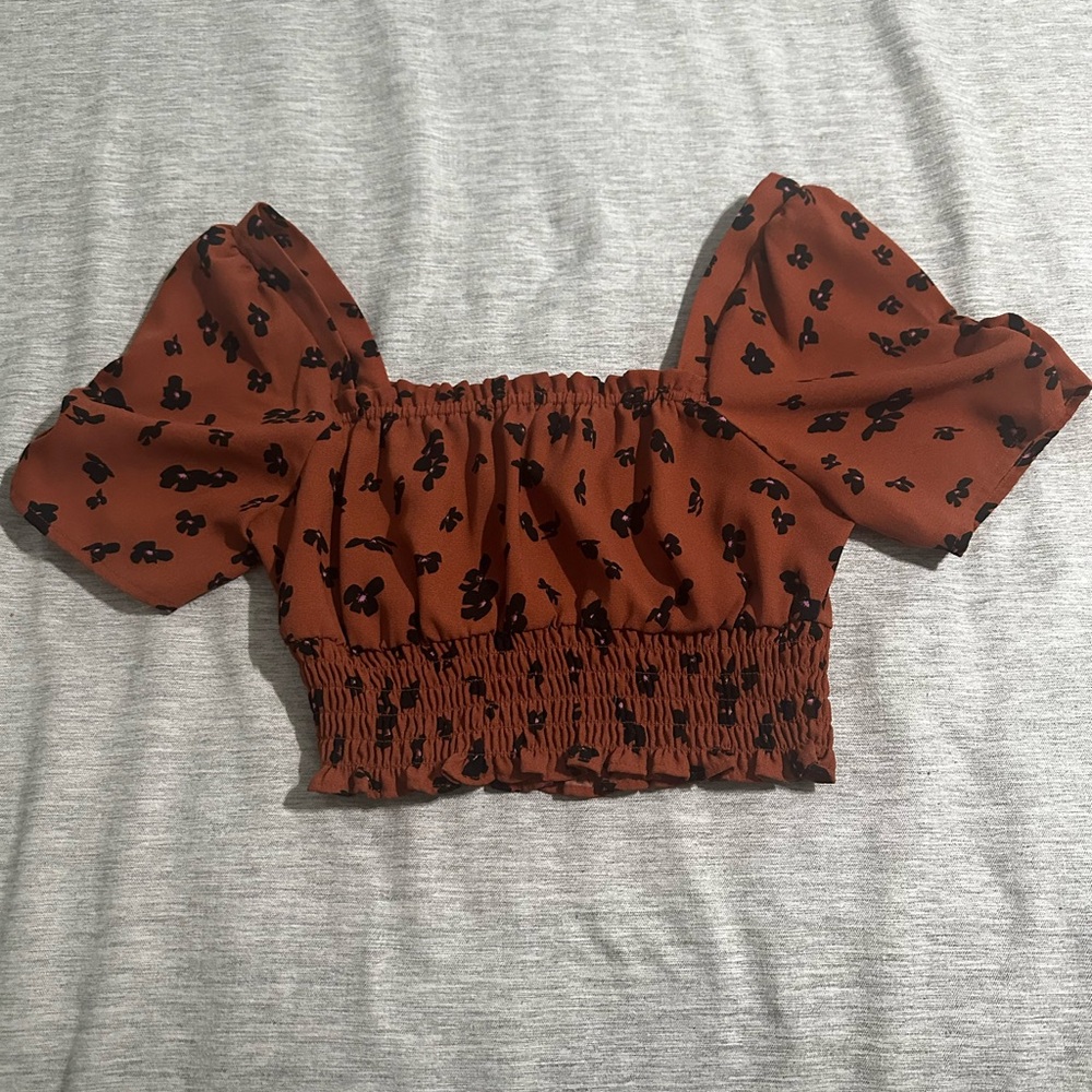 Burnt orange crop top
